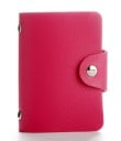 Funda de viaje para documentos y tarjetas con fundas transparentes Cierre con botón de presión de metal Material piel PU Tamaño 10,7 x 6
