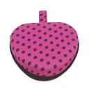 Funda de viaje para ropa interior en forma de fresa Material EVA con recubrimiento de tela Patrón de lunares Cierre con cremallera 14 x 16 2