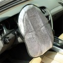 Funda de volante de coche plegable plateada 49x45 cm Doble capa contra rayos UV Protección solar con relleno de algodón perlado 4