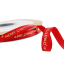 Fundă decorativă de Crăciun 1 cm x 5 metri cu inscripția aurie Merry Christmas Vesele Crăciun pentru ambalarea cadourilor și decorarea festivă 1