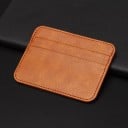 Funda delgada para tarjetas y documentos de cuero PU Funda de bolsillo con varios compartimentos Bordes cosidos y esquinas redondeadas 3