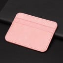 Funda delgada para tarjetas y documentos de cuero PU Funda de bolsillo con varios compartimentos Bordes cosidos y esquinas redondeadas 5