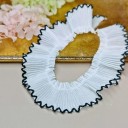 Fundă din dantelă albastră 3 cm x 91 cm Fundă decorativă din șifon cu margine decorativă Dantelă decorativă pentru cusut îmbrăcăminte 1