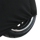 Funda elástica negra para motocicleta para exterior Funda protectora antipolvo y UV para motocicletas de 200 a 210 cm de largo Funda protectora elástica 2