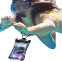 Funda flotante transparente impermeable para teléfono de hasta 7,5" PVC Bolsa submarina y de natación Antideslizante Funda impermeable con cordón Full HD 5