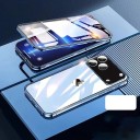 Funda magnética de vidrio doble cara de metal para iPhone 17 Pro Max con cierre a presión de aleación de aluminio 5
