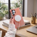 Funda magnética mate para Samsung Galaxy A24 S con soporte para carga inalámbrica Bordes transparentes Protección de la cámara Funda para móvil 2