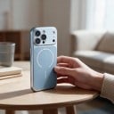 Funda magnética para iPhone 17 compatible con MagSafe Cristal nano mate Carga inalámbrica Alineación precisa Protección de la parte trasera 33