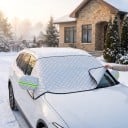 Funda magnética para parabrisas de coche 110 x 160 cm Acolchada 7 capas Plateada Fundas de espejos y solapas laterales Protección contra nieve 1
