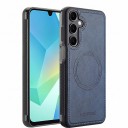 Funda magnética para Samsung Galaxy A16 con aspecto de cuero y costuras Bordes estriados Funda protectora para móvil para soporte magnético en el coche 9