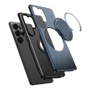 Funda magnética resistente para Samsung Galaxy A36 S con anillo giratorio y soporte desplegable de plástico duro PC y TPU blando Funda para móvil de oficina 4