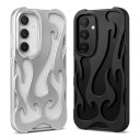 Funda mate para Samsung Galaxy A16 con patrón de llamas resistente Bordes elevados Marco alrededor de la cámara Funda protectora 1