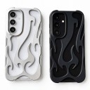 Funda mate para Samsung Galaxy A16 con patrón de llamas resistente Bordes elevados Marco alrededor de la cámara Funda protectora 2
