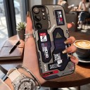 Funda Mate para Samsung Galaxy A26 5G Resistente Estampado Techno con Inscripciones HACKED y WARNING Gris y Negro Protección de Cámara Funda 4
