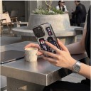 Funda Mate para Samsung Galaxy A36 5G Resistente Estampado Techno con las Inscripciones HACKED y WARNING Gris y Negro Protección de Cámara Funda 6