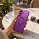 Funda Mate para Samsung Galaxy S25 FE con soporte para carga magnética Funda de policarbonato y TPU Funda de móvil con anillo magnético 15