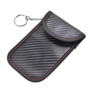 Funda para bloqueo de señal de llaves de auto, negra, de piel PU para protección contra skimming 6