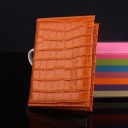 Funda para cintura con patrón de cocodrilo y la inscripción grabada Passport Cuero PU brillante Bordes acolchados Para viajes 5