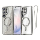 Funda para móvil Samsung Galaxy S26 Ultra Panel brillante extraíble Soporte para carga magnética Funda de plástico con correa para la muñeca 7