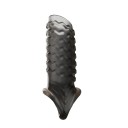 Funda para pene con ondulaciones y anillo de estrangulamiento para alargamiento, estimulación y una erección más firme durante los momentos 1