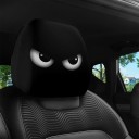 Funda para reposacabezas de coche 28 x 26 cm, funda negra con ojos blancos, decoración de interior de automóvil, 2 unidades, poliéster 3