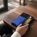 Funda para Samsung Galaxy S24 FE con slot desplegable para tarjeta de policarbonato PC Funda tipo billetera para móvil para la protección 7