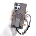 Funda para Samsung Galaxy S24+ Soporte de carga magnética Soporte plegable Correa para la muñeca Funda protectora para móvil 21
