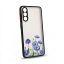 Funda para Samsung Galaxy S24 Ultra con diseño de flores Panel trasero mate Material PC y TPU Marco protector de la cámara Funda para móvil 13