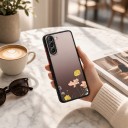 Funda para Samsung Galaxy S24 Ultra con diseño de flores Panel trasero mate Material PC y TPU Marco protector de la cámara Funda para móvil 26