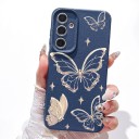 Funda para Samsung Galaxy S24 Ultra con diseño de mariposas Funda de silicona con protección para la cámara Funda protectora para móvil S24 7