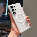 Funda para Samsung Galaxy S25 3D Rayas Soporte de carga magnética Funda mate Protección de cámara y botones 6