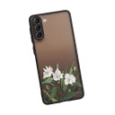 Funda para Samsung Galaxy S25 con diseño de flores Panel trasero mate Material PC y TPU Marco protector de cámara Funda de móvil con impresión 28