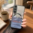 Funda para Samsung Galaxy S25+ con motivo Anime Town Soporte para carga magnética Acrílico y TPU Funda protectora para móvil con anillo magnético 11