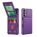 Funda para Samsung Galaxy S25+ con soporte desplegable para tarjetas de crédito de cuero sintético Funda tipo billetera con bolsillo 5