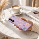 Funda para Samsung Galaxy S25+ Funda de silicona con flores dibujadas Protección de la cámara Funda para móvil Flores y hojas 11