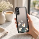 Funda para Samsung Galaxy S25 Ultra con motivo de flores Panel trasero mate Material PC y TPU Marco protector de cámara Funda de móvil 17