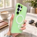 Funda para Samsung Galaxy S26+ con anillo magnético para carga inalámbrica Funda de contraste de dos piezas de colores Funda para móvil 15
