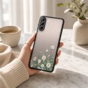 Funda para Samsung Galaxy S26 con diseño de flores Panel trasero mate Material PC y TPU Marco protector de cámara Funda de móvil con impresión 23