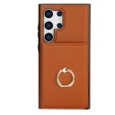 Funda para Samsung Galaxy S26 Ultra con billetera y soporte redondo para el dedo Cuero sintético Compartimento para tarjetas y billetes 25