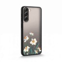 Funda para Samsung Galaxy S26 Ultra con diseño de flores Panel trasero mate Material PC y TPU Marco protector de cámara Funda de móvil 16