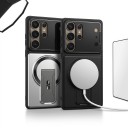 Funda para Samsung Galaxy S26 Ultra S con soporte desplegable Protección total del objetivo Policarbonato y TPU Carga inalámbrica Funda 20