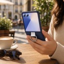Funda para Samsung Galaxy Z Flip 5 Funda de plástico resistente a impactos Soporte plegable para el dedo Funda de dos partes 12