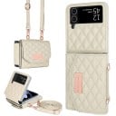 Funda para Samsung Galaxy Z Flip 7 Estilo bolso con correa de hombro Cartera Plástico y cuero sintético Patrón acolchado Funda cruzada 12