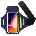 Funda para teléfono de brazo para correr con triple velcro, pantalla táctil y bolsillo para llaves y tarjetas 4