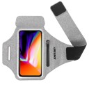 Funda para teléfono de brazo para correr con triple velcro, pantalla táctil y bolsillo para llaves y tarjetas 3