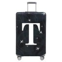 Funda protectora elástica para maletas de viaje con estampado de letras 80 cm tela elástica funda negra elástica para equipaje para viajar 20