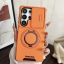 Funda protectora para Samsung Galaxy S25 FE Con tapa deslizante para la cámara Soporte circular Soporte de carga magnética 12
