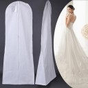 Funda protectora para vestidos 180 x 61 cm Blanca para vestidos de novia y largos de fiesta Funda antipolvo con cremallera y bolsillo para etiqueta 4