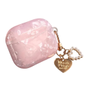 Funda protectora perla con llavero para AirPods 3 funda de silicona elegante para auriculares inalámbricos 1