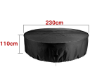 Funda protectora redonda 230 × 110 cm Muebles de jardín Funda impermeable contra la lluvia, nieve, polvo y sol Protección resistente con cuerda 4